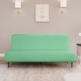 LANE LINEN Armless Futon Cover - Easy Stretchable Futon Covers Full Size, Soft Elastic Textured Fabric Sofa Bed Cover, Sofa Protector Cover for Kids, Machine Washable Couch Slipcover - Neptune Green LANE LINEN