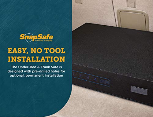 SnapSafe Under Bed Safe, Medium – Under Bed Gun Safe for Firearms, Ammunition and Valuables – Fits in Trunk of Small SUVs – Easy Access, Out of Sight, Space Saving – Black, 26 x 5 x 20 Inches