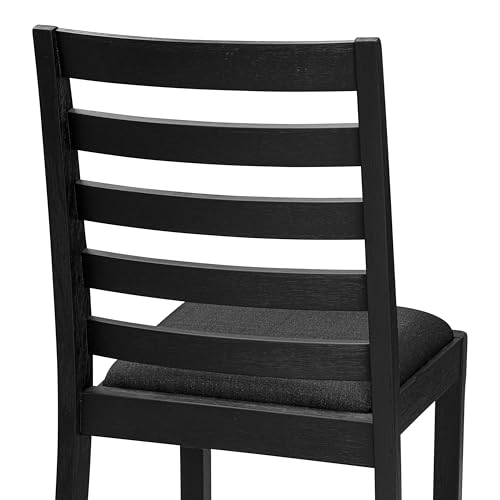 East West Furniture LGX19-BLK-24 -9 Piece Dining Set Includes a Rectangular Kitchen Table with Black Tabletop and 8 Stackable Polyester Fabric Chairs, Black East West Furniture