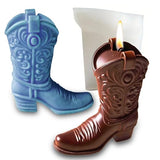 Japleed Cool Boot Shape Candle Molds, 3D Cowboy Chocolate Molds, Cowboy Boot Silicone Molds for Resin Candle Soap Wax Making, Silicone Fondant Jelly Ice Cake Decoration Mold for Crafts Baking Tool