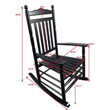Balcony Porch Adult Rocking Chair, Wood Outdoor Indoor Porch Rocker Chair for Adult, All Weather- Resistant Patio Rocking Chair for Garden, Lawn, Balcony, Backyard, Black AOCOROE