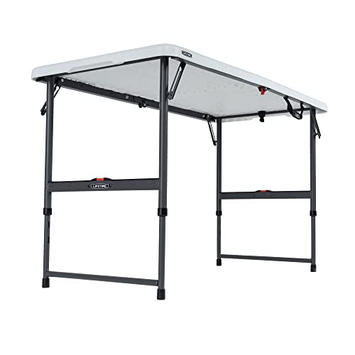 Lifetime Height Adjustable Folding Table, 4 Foot Lifetime