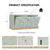 HLR Floating Nightstand, Small Nightstand with Flap Door, Morden Wall Mounted Nightstand for Bedrooms, Green HLR