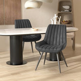 Nalupatio Modern Dining Chairs Set of 2, Comfortable Dining Room Chairs with Thick Cushions, Fabric Upholstered Side Chairs with Metal Legs for Kitchen, Black Nalupatio