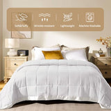 downluxe King Size Blanket with Satin Trim, Lightweight Down Alternative King Blanket for All Season, Machine Washable (Ivory, 90x108 Inch) downluxe