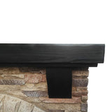 FESTIVITY 45 Inch Freestanding Mantel with 23" Electric Fireplace Insert for Living Room & Bedroom, Realistic Log and Flame Effect, Remote Control, Timer (Brown) FESTIVITY