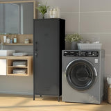 Epochsteele Metal Storage Cabinet Kitchen Pantry Cabinet for Bathroom Locking Storage Cabinet with Door and Removable Shelves (Black) Epochsteele