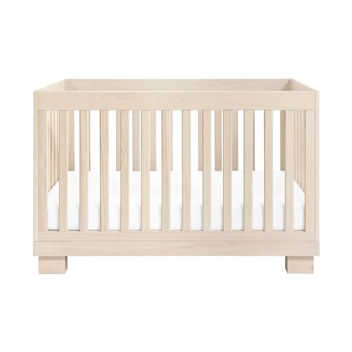 babyletto Modo 3-in-1 Convertible Crib with Toddler Bed Conversion Kit in Washed Natural, Greenguard Gold Certified