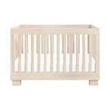 babyletto Modo 3-in-1 Convertible Crib with Toddler Bed Conversion Kit in Washed Natural, Greenguard Gold Certified babyletto