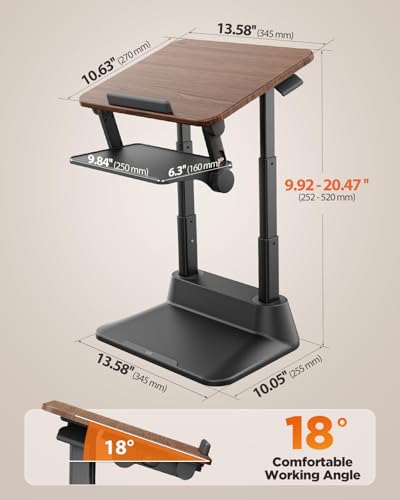 SAIJI Laptop Stand for Desk, Stable Standing Laptop Riser with Foldable Mouse Pad, Standing Computer Stand with 4 Adjustable Height Up to 20.47", MacBook Stand Fit All Laptops Under 17.3" SAIJI