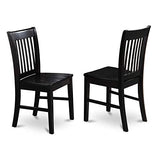 East West Furniture LGNO9-BLK-W 9 Piece Kitchen Table & Chairs Set Includes a Rectangle Dining Room Table with Butterfly Leaf and 8 Dining Chairs, 42x84 Inch, Black East West Furniture