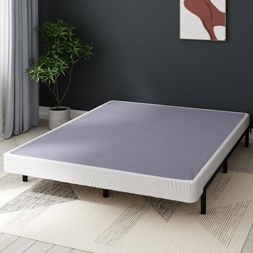 ZINUS Edgar 4 Inch Bamboo Box Spring - Sturdy Mattress Foundation for Reliable Support, Queen Size - WoodArtSupply