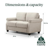 ZINUS Josh Loveseat Sofa, Easy, Tool-Free Assembly, Beige Zinus