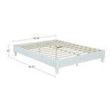 MUSEHOMEINC Solid Wood Platform Bed Frame Rustic Style,Mattress Foundation(no boxspring Needed), White Washed Finish,Full MUSEHOMEINC