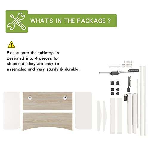 Radlove Dual Motor Height Adjustable Standing Desk, 63 x 30 Height Adjustable Computer Desk Sit Stand Desk Home Office Desks with Splice Board 265 lb Load Capacity White Frame + White Top Radlove