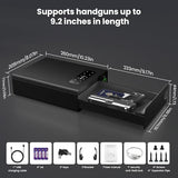 EAMIRUO Single Handgun Safe Unlock with Fingerprint/Keypad/Key/Application, 0.5s Quick Access Biometric Pistol Safe for Handgun, Small Drawer Gun Safe for Nightstand Bedside EAMIRUO