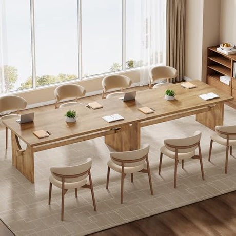 Tribesigns Executive Office Desk, 63-Inch Farmhouse Computer Desk, Large Writing Study Conference Table with Sturdy Legs, Business Workstation Table for Home Office, Rustic Brown Tribesigns