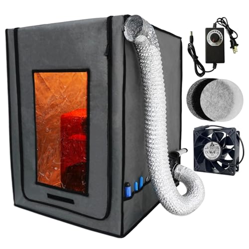Resin 3D Printer Enclosure with Ventilation Filter, 12V Fan 5000RPM with Speed Control Fume Extraction, Dustproof Tent Constant Temperature Protective Cover for Ender 3 Pro/V2/Ender3 S1/ Neo POLISI3D