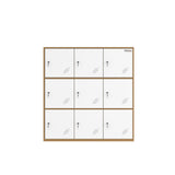 9 Door Metal Locker, Office Cabinet Locker,Living Room and School Locker Organizer,Home Locker Organizer storage for Kids,Bedroom and office storage cabinet with doors and lock for cloth white MECOLOR