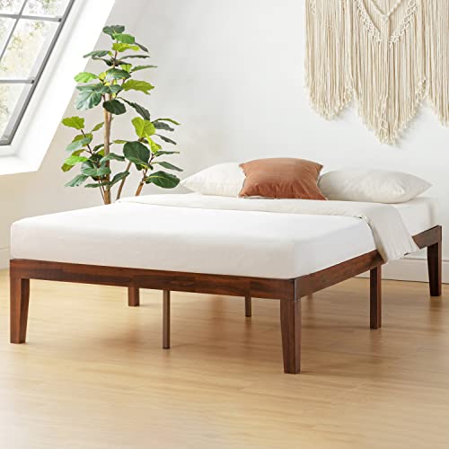 Mellow Naturalista Classic 16 Inch Solid Wood Platform Bed with Wooden Slats, Espresso, King Mellow