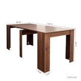 20"-118" Extendable Dining Table Console Table, Modern Large Dining Table for 2-14 People, Walnut Wood Kitchen Dining Room Table with Wood Legs, Farmhouse Extendable Console Table for Entryway Henf