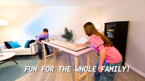 6-Foot Premium Shuffleboard Table w/Folding Legs - Wood Grain Edition PARTYPONG