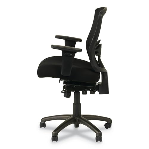 Alera Etros Series Petite Mid-Back Multifunction Mesh Chair, Black Alera