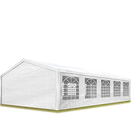 TOOLPORT Party Tent 16x33 ft Canopy PE 350 N Tarpaulin Waterproof White Garden Tent TOOLPORT