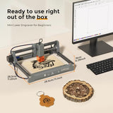 Laser Engraving Machine 10W 10000mW L2 Pre-Assembled Desktop Laser Engraver Cutter ±0.01mm High-Precision Wireless APP Supported for DIY Metal Wood Acrylic Leather Glass Fiber(Class 1) (10w Enclosure) baklean