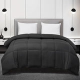 Blue Ridge Home Fashions Comforter Breathable Microfiber Duvet Insert, Summer Cooling Winter Warm Reversible Down Alternative Quilt Comforter for All Season, Twin, Black Blue Ridge Home Fashions