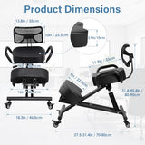 Ergonomic Kneeling Chair with Back Support, Height Adjustable Stool for Home and Office, PU Kneeling Chair for Desk to Relieve Back Discomfort, Thick Moulded Foam Cushions Brake Casters Generic