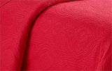 Home Collection 3pc King/Cal King Over Size Luxury Embossed Bedspread Set Light Weight Solid Red New Home Collection