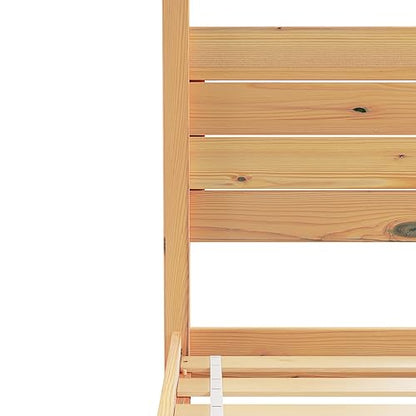 Walker Edison King Minimalist Slatted Headboard Canopy Bedframe, King Size, Natural Pine - WoodArtSupply