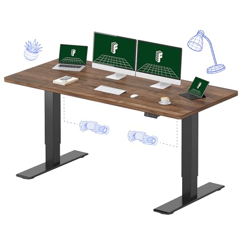 FLEXISPOT 71x32 Inch Large Dual Motor Electric Standing Desk, Black Walnut - 198 lbs Heavy-Duty Capacity, Ideal for Home Office, Creative Studio, or Multi-Monitor Setup FLEXISPOT