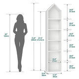 YITAHOME 73" Modern Narrow Bookshelf - 5-Tier Open Bookcase for Small Spaces in White YITAHOME