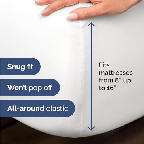 100% Rayon Derived From Bamboo - Bamboo Sheets Twin Size - Cooling Sheets for Twin - Ultra Soft, Breathable & Hotel Luxury Bedding - 1 Flat & 1 Fitted & 1 Pillowcase w/ 16 Inch Deep Pockets - White CGK Unlimited