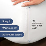 100% Rayon Derived From Bamboo - Bamboo Sheets Twin Size - Cooling Sheets for Twin - Ultra Soft, Breathable & Hotel Luxury Bedding - 1 Flat & 1 Fitted & 1 Pillowcase w/ 16 Inch Deep Pockets - White CGK Unlimited