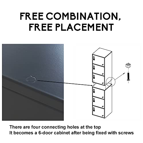 WISUNO 3 Door Vertical Stackable Storage Cabinet with Lock,Anti-Failing Device, Metal Lcoker,Organizer for Office, Home, Gym, School,Employee,Kids. (Grey) WISUNO