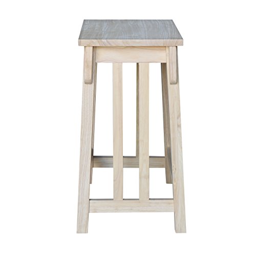 International Concepts 24-Inch Mission Counter Height Stool, Unfinished - WoodArtSupply