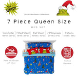 Grinch by Dr. Seuss Holiday & Christmas Bedding Super Soft Comforter and Sheet Set with Sham, 7 Piece King Size (Official Dr. Seuss Product) by Franco Franco
