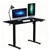 Electric Standing Desk 48 x 24 Inches - Height Adjustable Sit Stand Desk with Black Top & Black Frame, Home Office Desk for Work/Gaming, Quiet Motor, Memory Presets, Black Generic