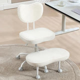 Fizzin Cross Legged Office Chair, Criss Cross Chair with Wheels Height Adjustable Seat for ADHD 360° Swivel Meditation Chair Chic Home Office Furniture (White-New) Fizzin