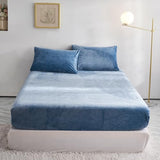 YASMENG Extra Soft Blue Velvet Plush Fitted Sheet Twin Size with 16” Deep Pocket, Warm Luxury Single Fitted Sheet Only for Fall Winter Spring, Fuzzy Flannel Fleece Mattress Protector Cover YASMENG