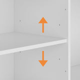 ROMSHINE Large Entertainment Center with Storage, 114" W Wall Unit TV Stand with Bookshelves & Light in White Color, Modern Media Center Cabinet with Bridge, for Living Room Bedroom, White ROMSHINE