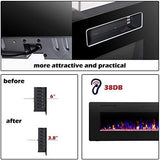 R.W.FLAME 42IN Recessed and Wall Mounted, The Thinnest Fireplace, Low Noise, Fit for 2 x 6 and 2 x 4 Stud, Remote Control with Timer, Touch Screen, Adjustable Flame Color and Speed R.W.FLAME