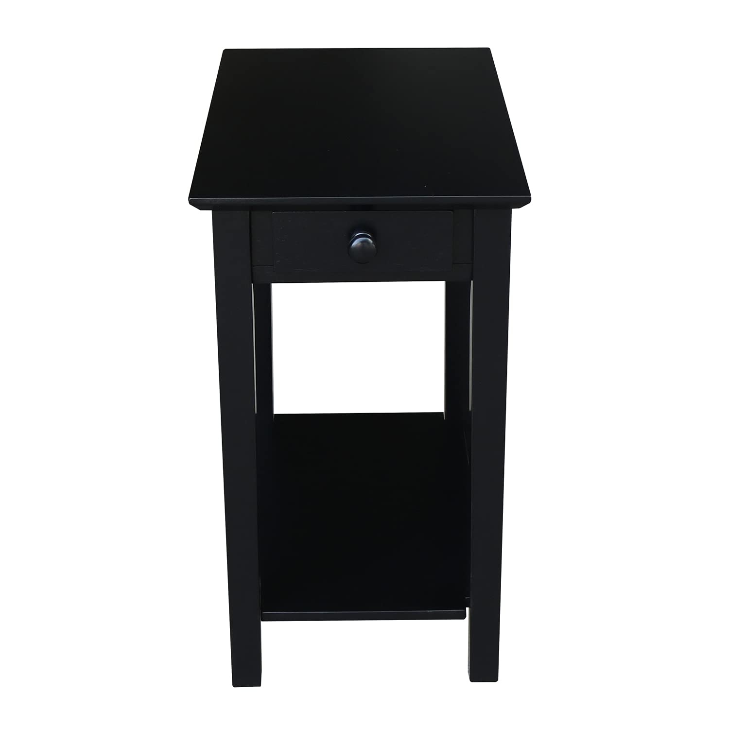 IC International Concepts International Concepts Narrow End Table, Black - WoodArtSupply