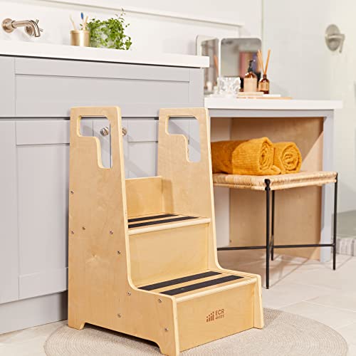 ECR4Kids Reach-Up Step Stool with Handles, Kids Furniture, Natural ECR4Kids