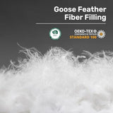 UNIKOME Goose Feather Down Fiber Comforter Queen Size, All Season Duvet Insert with Soft Downproof Cover, Cloud-Like Fluffiness Bed Comforters with Corner Tabs (Full/Queen, Cream, 88"X88") UNIKOME