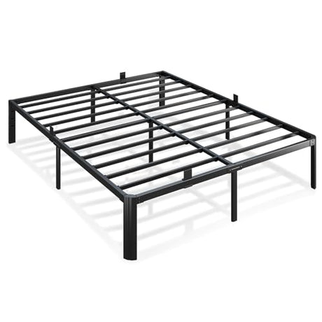 Metal Bed Frame Queen Size, 14 Inch 3500 lbs Heavy Duty Platform Bed Frames Steel Slats Noise Free No Box Spring Needed, Easy Assemble Sturdy Bedframe with Storage and Mattress Retainers BOLTRISE