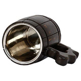 GoCraft Handmade Wooden Beer Mug with 18oz Stainless Steel Cup | Great Beer Gift Ideas Wooden Beer Tankard for Men | Vintage Bar accessories - Barrel Brown Classic Design GoCraft